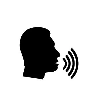 Vector illustration of a voice talking icon with the sound waves Illustrazione stock