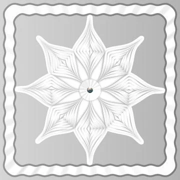 Vector illustration. Volume white snowflake from paper on a light background Stock Illustration