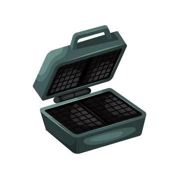 Vector illustration of a waffle iron for rectangular Belgian waffles. Stock Illustration