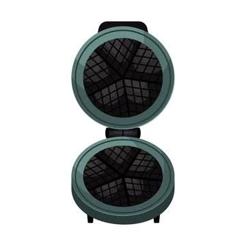 Vector illustration of a waffle iron for round Belgian waffles. Illustrazione stock