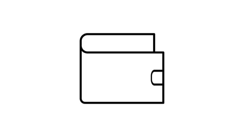 Vector illustration of a wallet icon, featuring a simple design with a fold.. Stock Footage 332759044