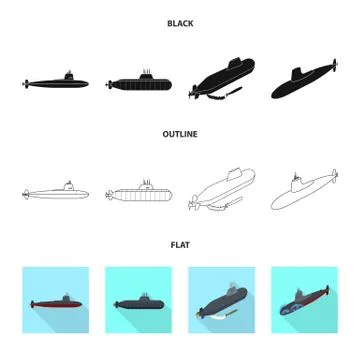 Vector illustration of war and ship logo. Set of war and fleet stock symbol for Stock Illustration