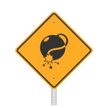 Vector illustration of a warning sign of the explosive is on a white backgrou Illustrazione stock