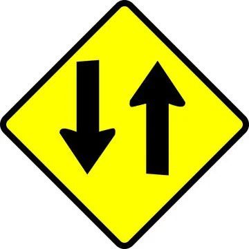 Vector illustration of a warning sign for a two-way road イラスト素材