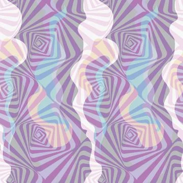 VECTOR ILLUSTRATION OF WARPED WAVES AND CURVED STRIPES.. Stock Illustration