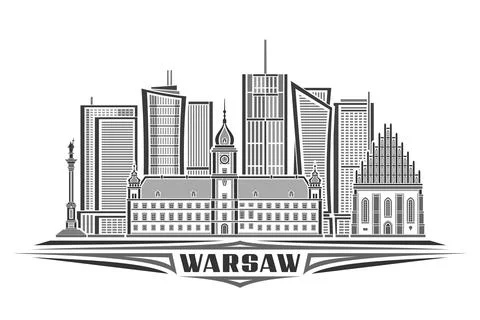 Vector illustration of Warsaw Ilustración de archivo