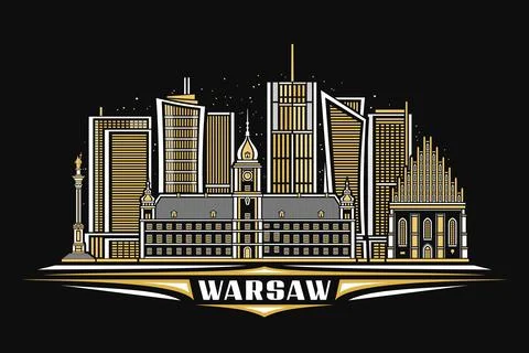 Vector illustration of Warsaw Ilustración de archivo