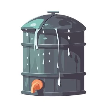 Vector illustration of water barrel Illustrazione stock