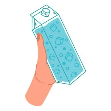 Vector illustration of water bottle in  hand on a white background. The con.. Stock Illustration