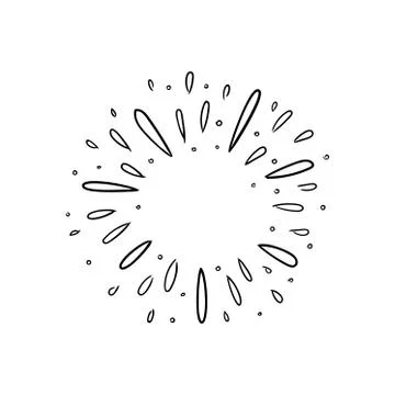 Vector illustration of water splash isolated on white background. Doodle style Stock Illustration