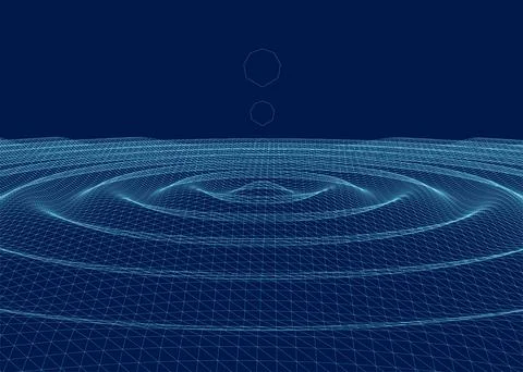 Vector illustration water splash wireframe. 3D. Vector illustration 스톡 일러스트