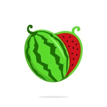 Vector illustration of watermelon isolated on white background Stock Illustration