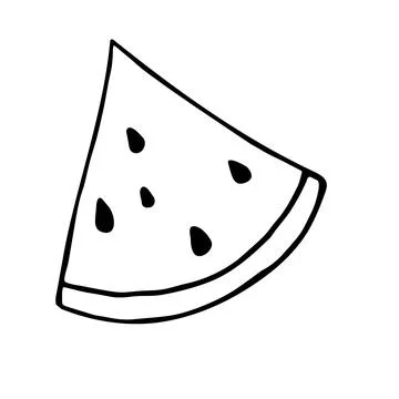 Vector illustration of watermelon slice in doodle style Stock Illustration