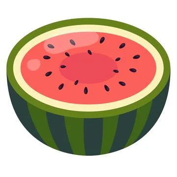 Vector illustration of Watermelon on white background Stock Illustration