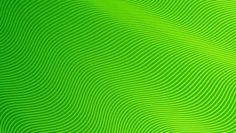 Vector illustration of wavy lines. Green and yellow gradient. Stock Illustration