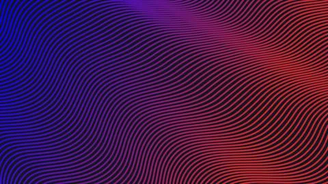 Vector illustration of wavy lines. Red and blue gradient. Stock Illustration