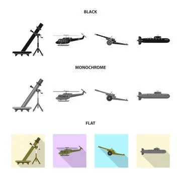 Vector illustration of weapon and gun logo. Collection of weapon and army stock イラスト素材