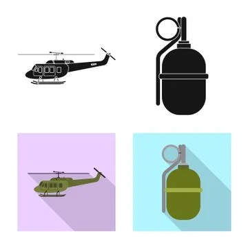 Vector illustration of weapon and gun icon. Set of weapon and army stock vector Illustrazione stock