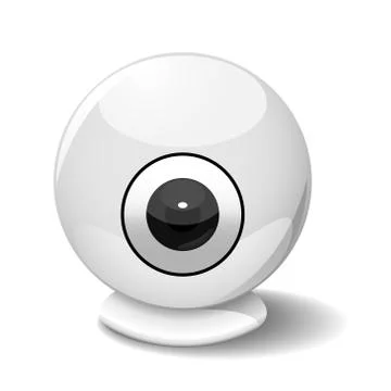 Vector illustration of web camera isolated on white background. Stock Illustration