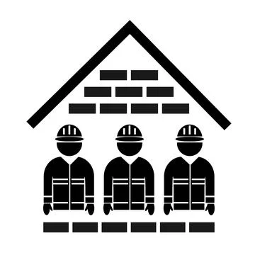 Vector illustration, web icon of a construction contractor. Industry and repair. Stock Illustration