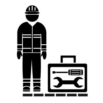 Vector illustration, web icon of a construction contractor. Industry and repair. Stock Illustration