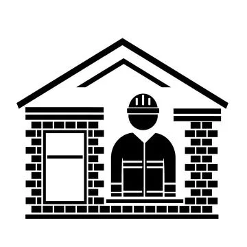 Vector illustration, web icon of a construction contractor. Stock Illustration
