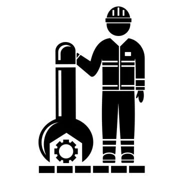 Vector illustration, web icon of a construction contractor. Stock Illustration