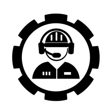 Vector illustration, web icon, engineer's logo. Industry and repair.  Stock Illustration