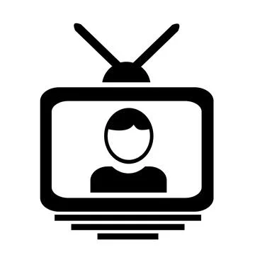Vector illustration, web icon. Television and the presenter. Stock Illustration