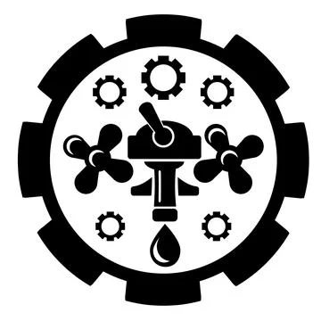 Vector illustration, web icon. Water tap and gear Stock Illustration