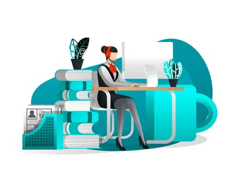 Vector Illustration For Web Page, Banner, Presentation, Social Media, UI. Wom 스톡 일러스트