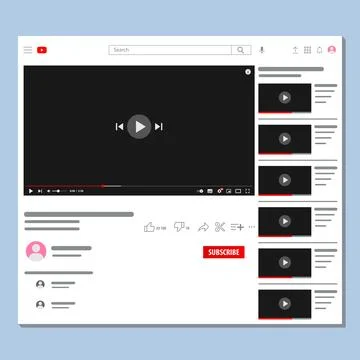 Vector illustration of web page view video white Stock Illustration