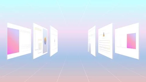 Vector illustration with web pages and user interfaces. Trendy Illustration Ilustración de archivo