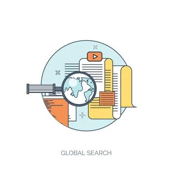 Vector illustration. Web search. Flat computing background. Programming ,coding Stock Illustration