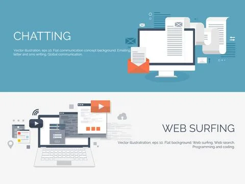 Vector illustration. Web search. Flat computing background. Programming ,coding Illustrazione stock