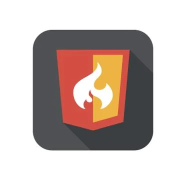 Vector illustration of web shield, flame php framework, isolated flat design イラスト素材