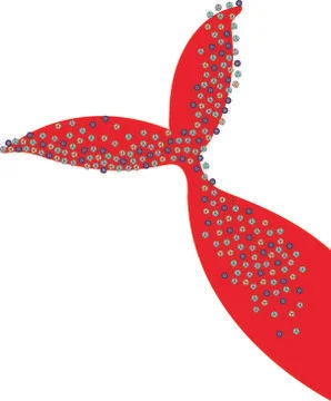 Vector Illustration of whale tail Stock Illustration
