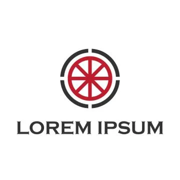Vector illustration wheels icon logo design Stock-Illustration