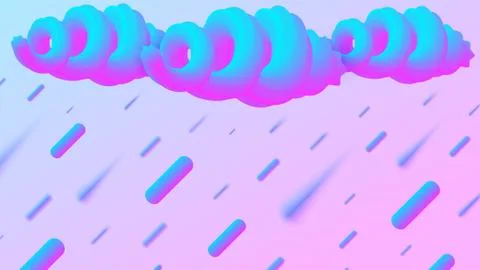 Vector illustration where it is raining from the clouds like a whipped cream. Stock Illustration