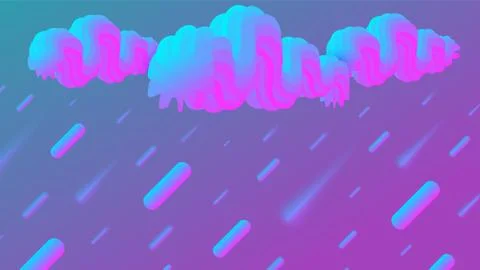 Vector illustration where it is raining from the clouds like a whipped cream. Stock Illustration