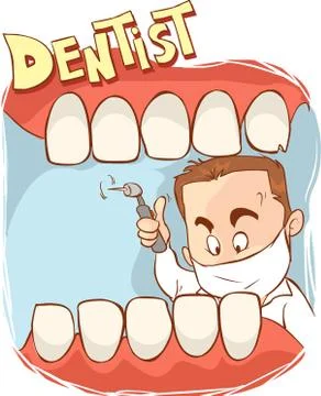 Vector illustration of a While dental examination Illustrazione stock