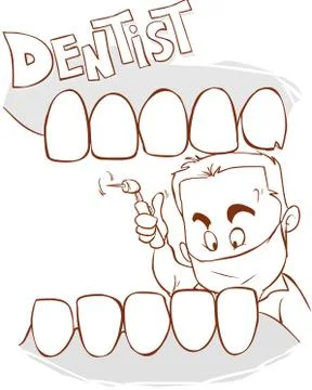 Vector illustration of a While dental examination Stock Illustration