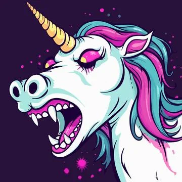 Vector illustration of a whimsical and eccentric unicorn Stock Illustration