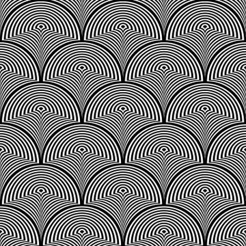 VECTOR ILLUSTRATION OF WHITE AND BLACK WARPED SHAPES. Stock Illustration