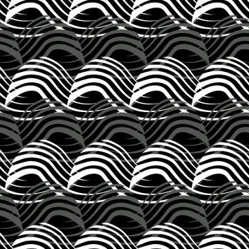 VECTOR ILLUSTRATION OF WHITE AND BLACK WARPED SHAPES. Stock Illustration