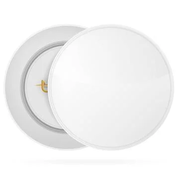 Vector illustration of white blank circle badge Blank white round badge wi... Stock Photos