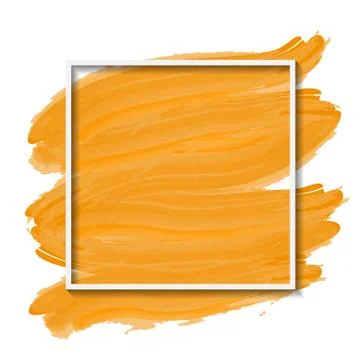 Vector illustration of white frame on yellow brushed background Stock Illustration