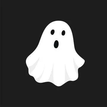 Vector illustration of white ghost. Halloween spooky monster, scary spirit or Stock Illustration