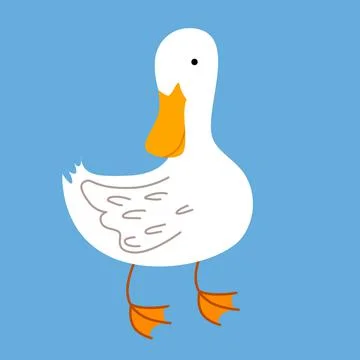 Vector illustration of a white goose in a flat style Stock Illustration