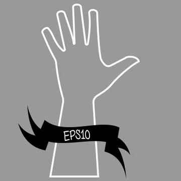 Vector illustration of a white outline of a bunch of fives Stock Illustration